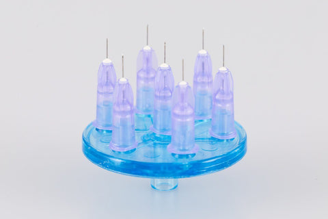Produktbild eines circularen Mesoram Multi-Injektors mit 7 Nadeln 27G in 0,40 x 4mm von Rimos